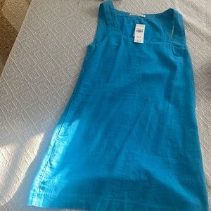 Linen blend wide strap mini dress